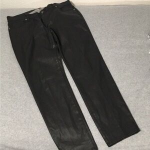 Andrew Charles Black Coated Pants Size 32 Biker Rock Punk
